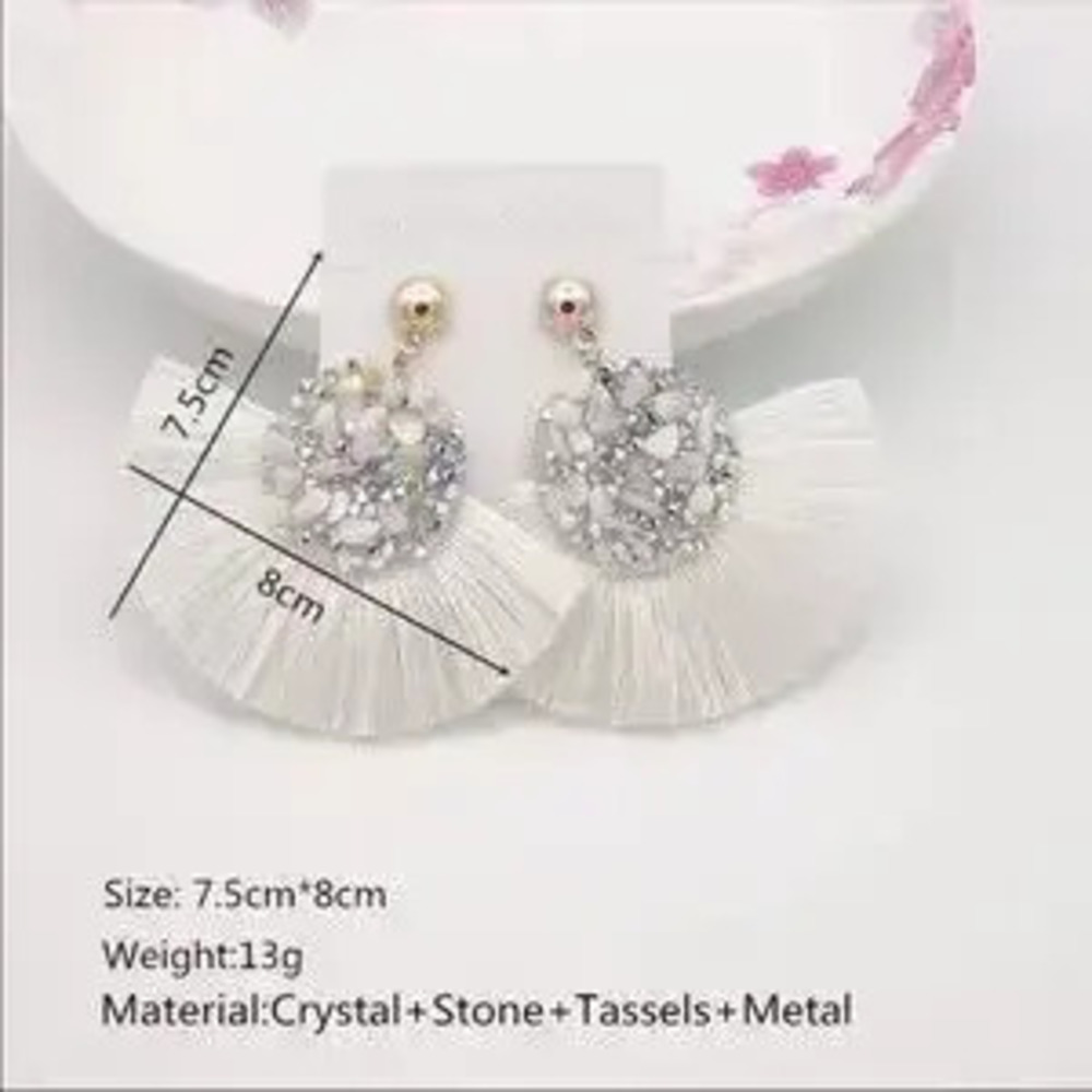 Black Rhinestone Earrings - Picture 4 of 4